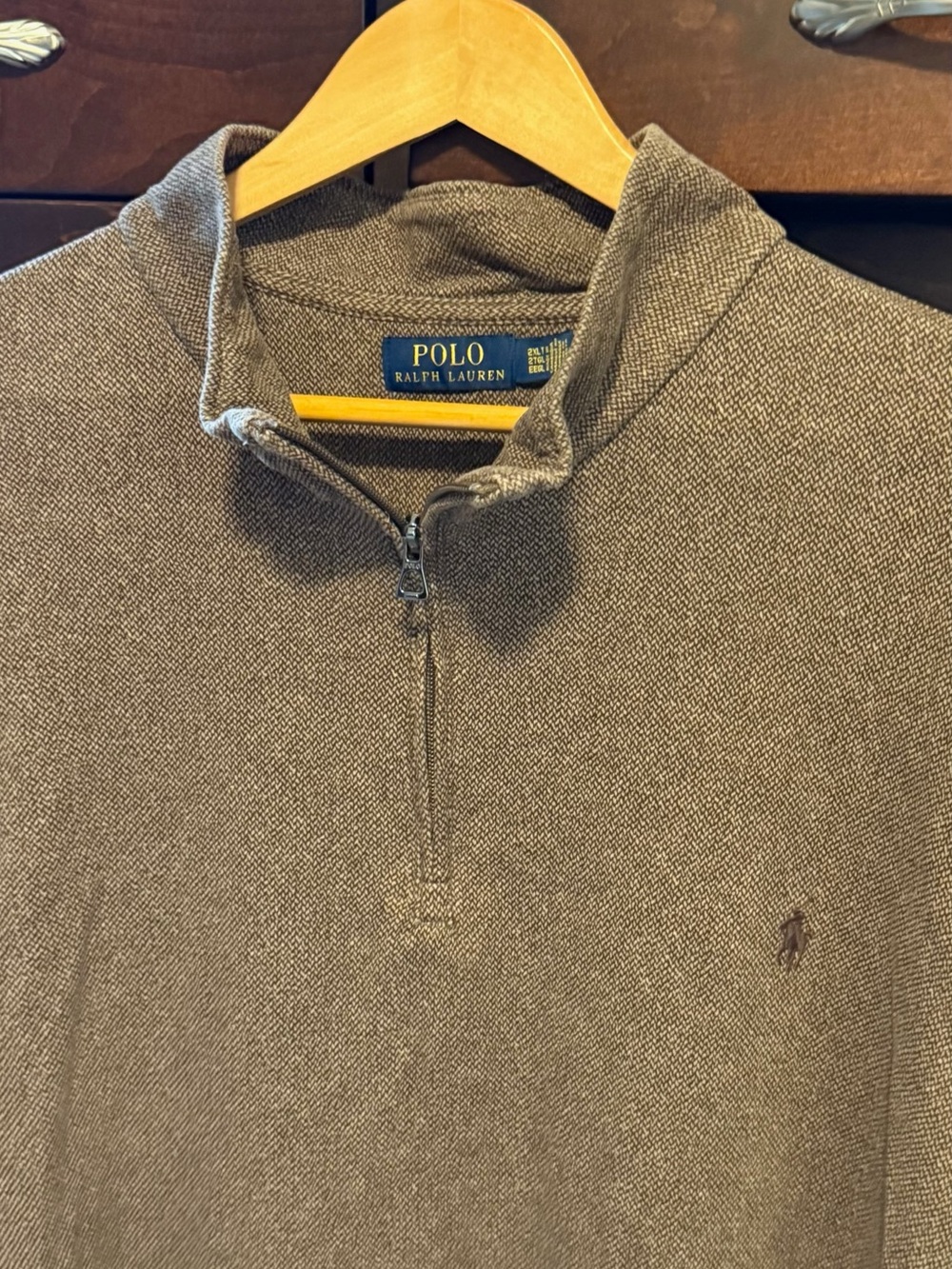 Ralph Lauren Men's Brown Quarter-Zip Sweater